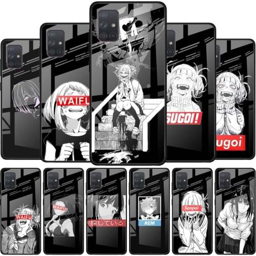 Phone Case for Samsung Galaxy A51 A71 A21s A31 A41 A10 A20 A30 A40 A50 A70 M31 M21 M51 Tempered Glass Cover Sugoi Senpai Anime