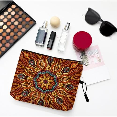 Mandala Floral Makeup Bag With Printing Pattern Portable Organizer Bag Pouches For Travel Bags Pouch Womens Cosmetic Bag