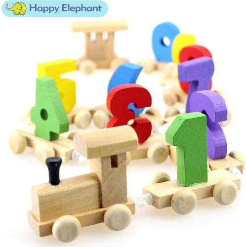 1 - 4 years old wooden educational toys for child digital toy train