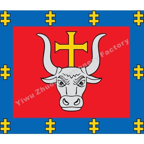 Lithuania LTU Kauno apskritis Flag 120X100cm (4x3.5FT) 120g 100D Polyester Double Stitched High Quality Banner Free Shipping