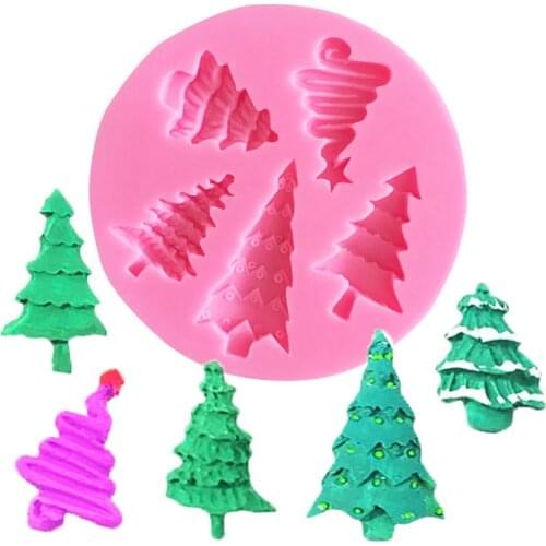 Christmas Trees Shaped 3d Cake Chocolate Mold Fondant Silicone Molds DIY Soap Mould Baking Tools Bakeware