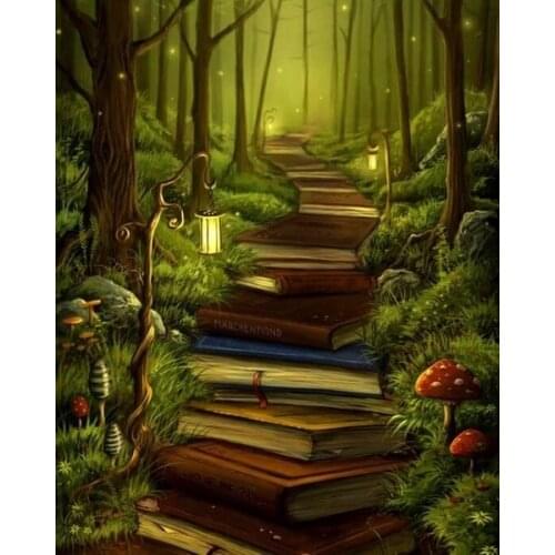 GATYZTORY DIY Diamond Painting Book Stairs Mosaic Cross Stitch Diamond Embroidery Handmade Home Decor Gift