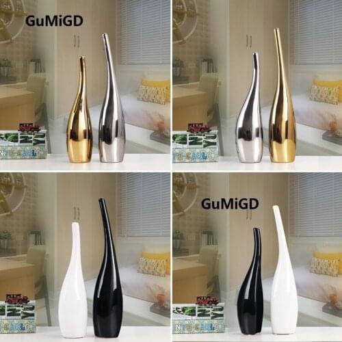 Creative minimalist black and white decor decoration living room TV cabinet cabinet crafts decoration Ceramic Art Vase