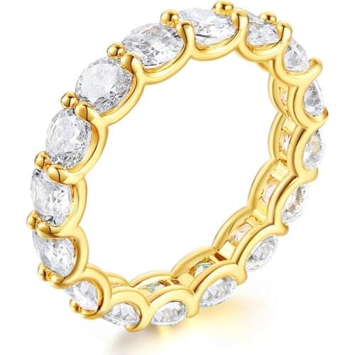 Cubic Zirconia Eternity Ring for Women 4mm Wedding Brands Engagement Ring