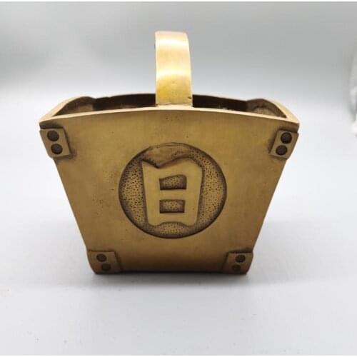 Brass Retro Embossing Storage Box Pick Small Object Storage Jewelry Box Copper Ancient China good luck rijindoujin basket