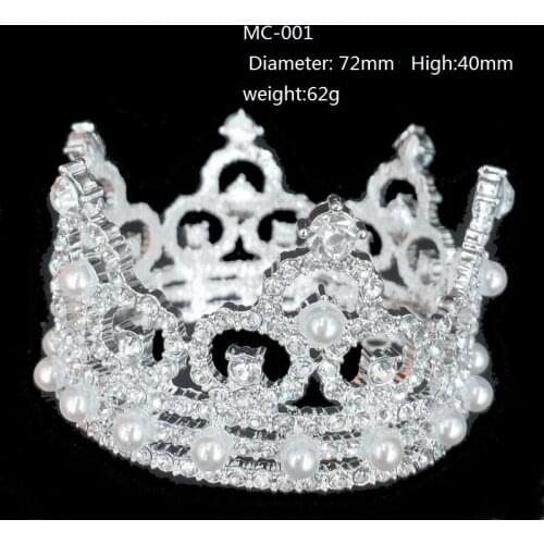 Girls small full round rhinestone tiara bride Princess Crown childrens gifts wedding accessories MC-001