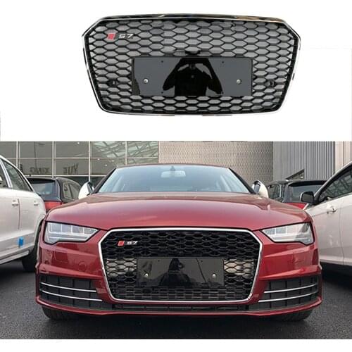Modified For A7 Racing Grill For A7 S7 2016 2017 2018 2019 Front Bumper Grilles Front Grill Mesh Cover Grills Grille For Trims