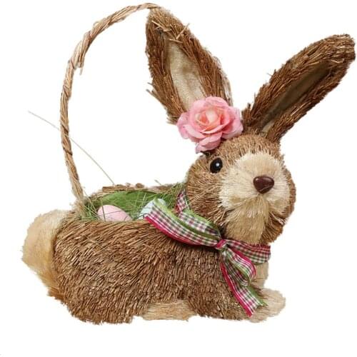 Eggshell Rabbit/flat Rabbit Decoration Nest Grass 11 X 14 X 20cm Easter Supplies