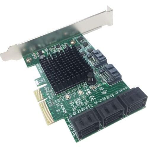 PCI-E SATA Expansion Card PCI-E X4 to 8-Port SATA3.0 Expansion Card 6G SSD Solid State Drive Adapter Card