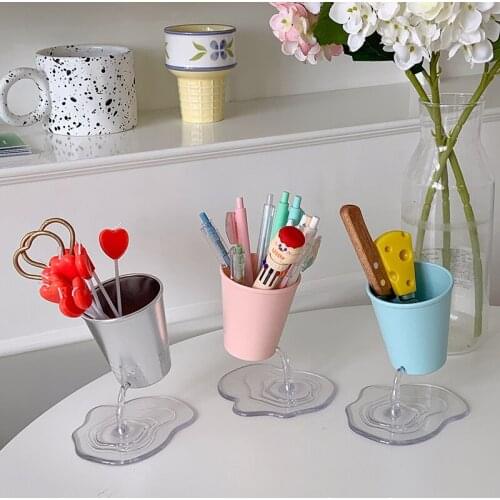 CuteLife Nordic Plastic Decoration Cup Storage Box Kitchen Pen Holders Bedroom Organizer Box Makeup Brush Table Accessories Box