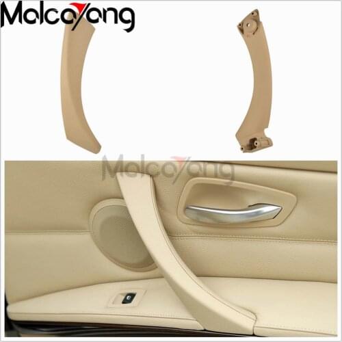 Right Inner Door Panel Handle and Outer Pull Trim Cover Beige For BMW 3 Series E90 Sedan Wagon 2004-2012