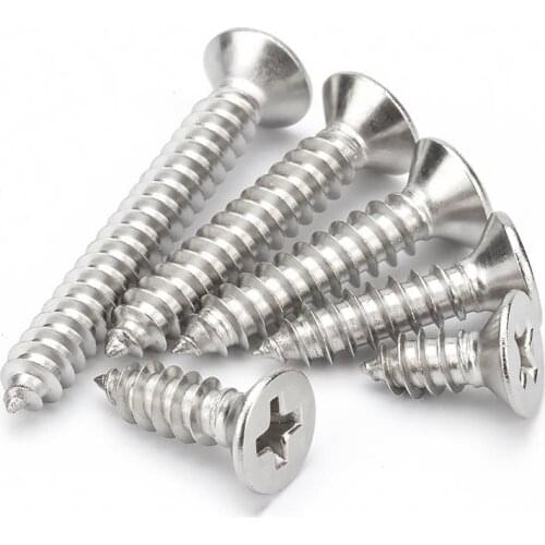 M1.4 M1.7 M2 M2.3 M2.6 M3 M4 M5 M6 304 Stainless steel Cross recessed countersunk Flat head tapping screws Wood Screw