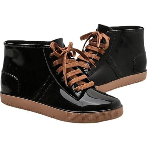 Aleafalling Women Rain Boots Mature Lady Flower Waterproof Lady Shoes Warm Thicken Rainproof Ankle Outdoor Girls Shoes 36-40