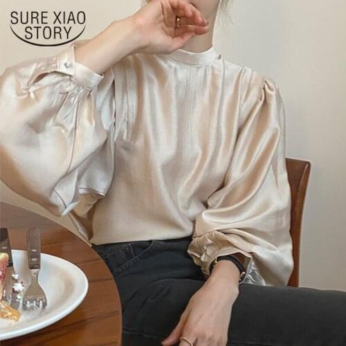 SURE XIAO STORY Womens Satin Shirts