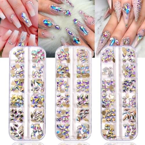 Nail Decorations Rhinestones Set Multi-shapes Glass Crystal Rhinestones & Crystals Nail Art Rhinestones & Clear Nail Diamond