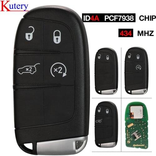 Kutery Smart Remote Key Fob 433Mhz 4a chip for Jeep Renegade Compass 2015 2016 2017 2018 FCC ID: M3N-40821302 IC: 7812A-40821302