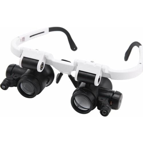 8X 15X 23X Double Eye Loupes Lens Head-mounted Magnifier LED Light Jewelry Watch Repair Magnifying Glass Reading Magnifier Tool