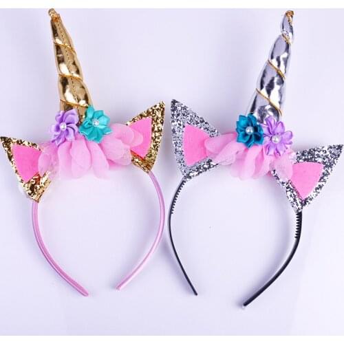 Magical Unicorn Horn Ear Headband Hair Headwear for Costume Fancy Decor Cosplay