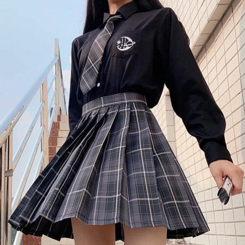 Japanese Women Jk Skirts High Waist Students School Uniform Kawaii Pleated A-Line Mini Plaid Harajuku Preppy Skirts y2k cosplay