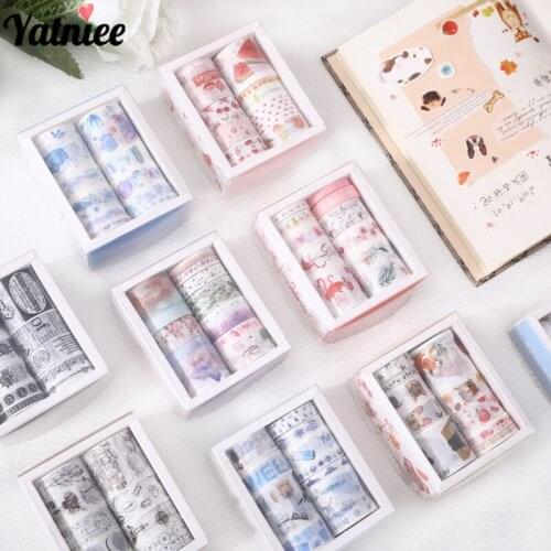 Yatniee 10 rolls/pack Washi Tape Set School Supplies Decoration Creative Masking Tape DIY Scrapbook Sticker