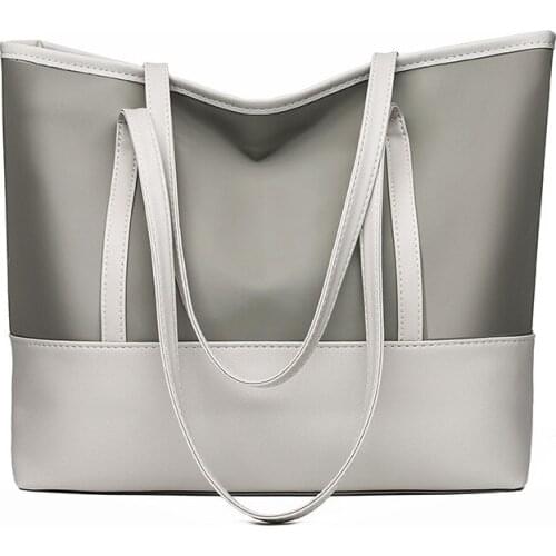 Womens Bag Handbag 2021 New Large Capacity Shoulder Bag Oxford Cloth Stitching Soft Leather Handbags Ladies Tote Bag