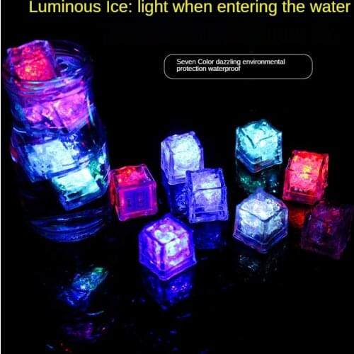 1/12pcs LED Ice Cubes Glowing Party Ball Flash Light Luminous Neon Wedding Festival Christmas Bar Wine Glass Decoration Supplies