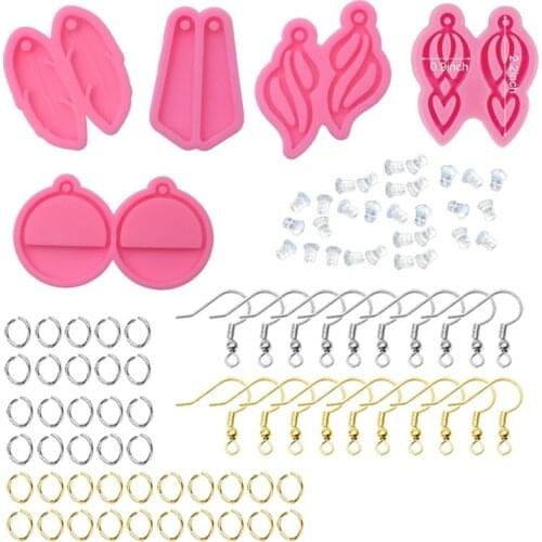 1 Set Earrings Epoxy Resin Mold Keychain Casting Silicone Mould DIY Crafts Jewelry Pendant Casting Mold Tools