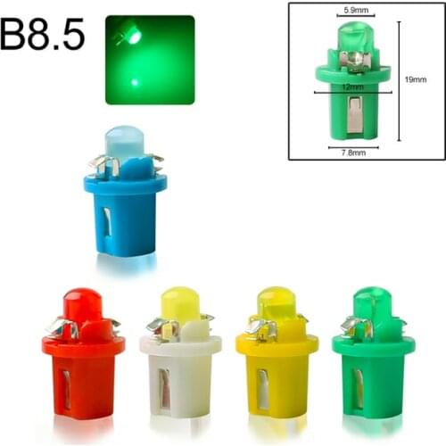 10pcs Instrument Light T5 T3 T4.2 T4.7 B8.5 1 SMD LED Ceramic Car Auto Side Wedge Gauge Dashboard Lamp Bulb DC12V