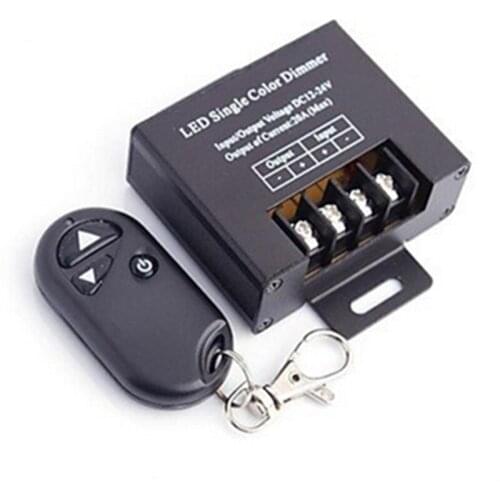 Free Shipping DC12-24V 20A LED Single Color LED Dimmer Controller with RF Wireless Remote for Single Color LED Strip Light 2pcs
