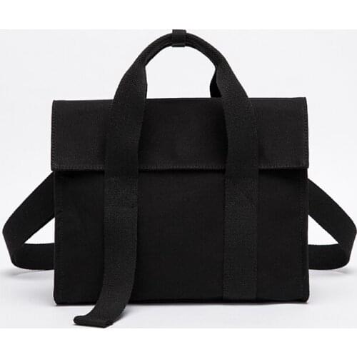 2020 new simple one-shoulder temperament cross-body bag foreign style wild canvas portable large capacity female bag