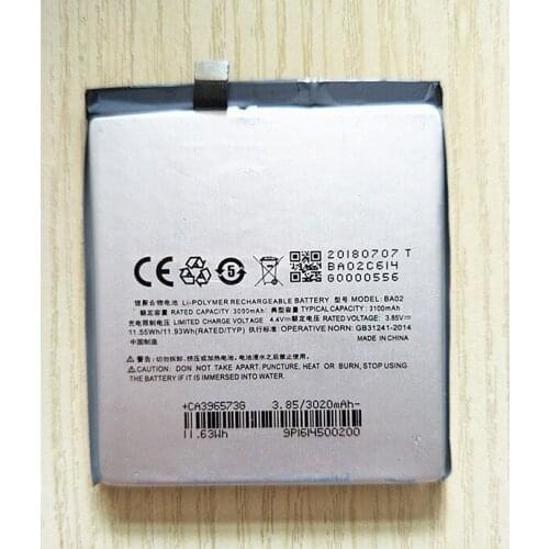 AZK New BA02 3100mAh Rechargeable Mobile Battery For Meizu Meizy A680Q M3E MeiBlue M3E High Capacity