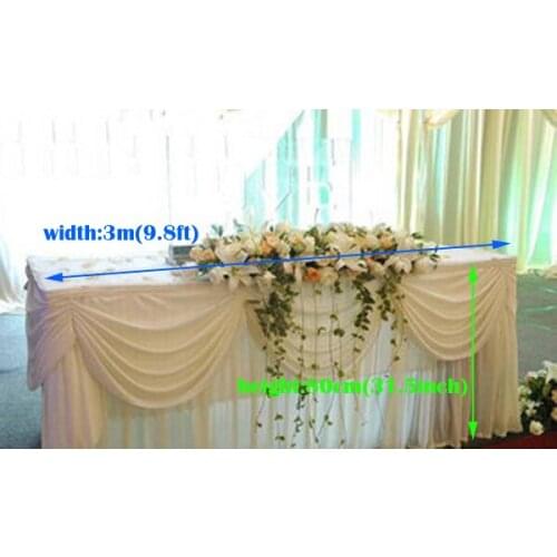 White wedding table skirt table swag banquet party table swag table cover Wedding decoration