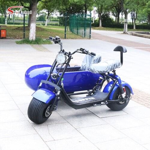 EEC Citycoco Electric Scooter Europe Send Door To Door 2000w 20ah Tricycle Electric Three Fat Tire Scooter With Side-car