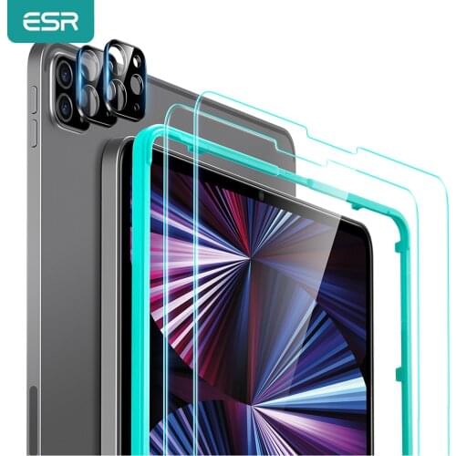 ESR Camera Screen Protector Bundle for iPad Pro 12.9 2021 5th Gen for iPad Pro 11 2021 2020 Len Films Glass for iPad Pro 2021