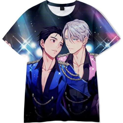 YURI On ICE 3D Printing T-shirt Men Women Anime Streetwear Sports Casual Fashion Cool Short Sleeve Tees Harajuku Hip Hop Tops