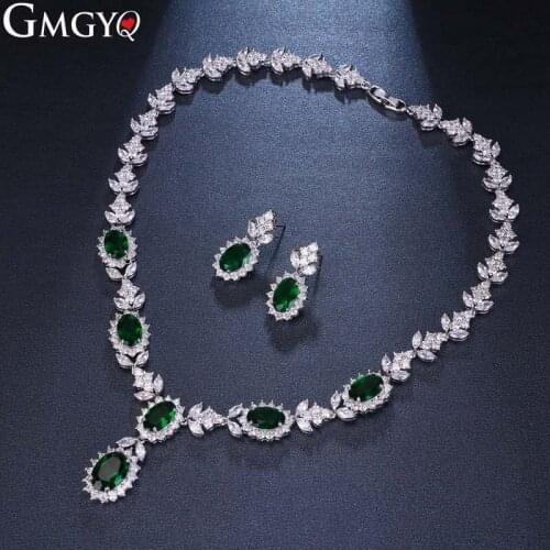 GMGYQ Fashionable Crystal Embedded With Exaggerated Necklace For Wedding Bride Bridesmaids Dinner Dress Accessories