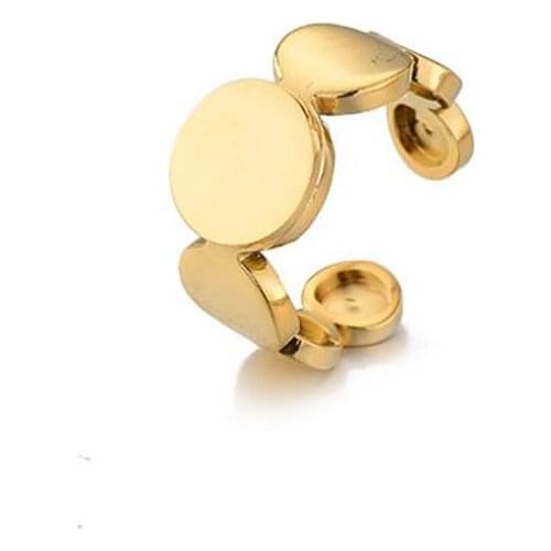 Stainless Steel Minimalism Gold Round Tag Ring Jewelry Gift Women Fashion Delicate Round Rings Jewellery Gift For Him