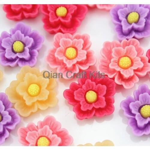 Set of 150pcs mixed color Peony flower resin cabochons (20x6mm) Cell phone decor, hair accessory DIY sz1003