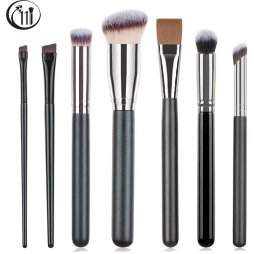 Kosmetyki 7Pcs Wood Makeup Brushes Set Foundation Concealer Mask Eyebrow Eyeline Make Up Brush Cosmetics Beauty Tool 170/270/191