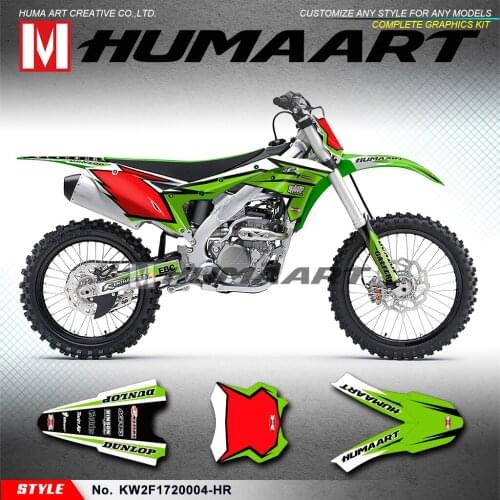 HUMAART MX Decals Vinyl Wraps Dirt Bike Graphics Stickers for KX250F KXF 250 2017 2018 2019 2020, Customizable