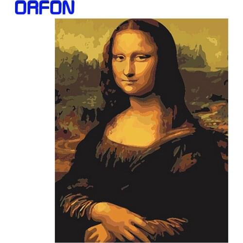 ORFON DIY Frame Mona Lisa Painting By Numbers 40x50cm Combination Unique Gift Wall Art Picture Artworks Home Decor Unique gift