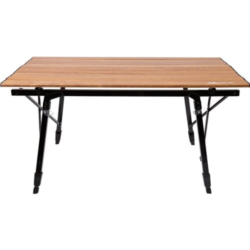 Outdoor Camping Wood grain Aluminum Alloy Telescopic Folding Table Desk Picnic Barbecue Self-driving Travel Table