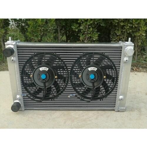 Performance Aluminum Alloy Radiator & Fans For VW CORRADO SCIROCCO JETTA GOLF GTI MK2 1.8 16V 1986-1992 87 88 89 90 91 92