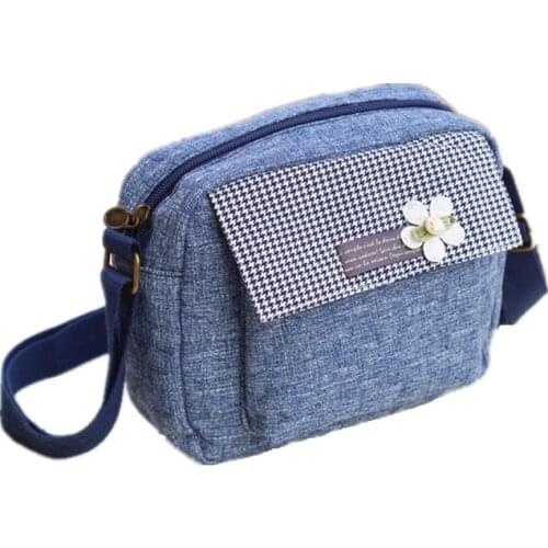 Linen cotton floral womens mini handbag ladies shoulder cross-body bag female phone pouch bolso mujer bolsa feminina for girls