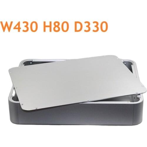 Sandblaste All Silver Aluminum Curved Power Amplifier Chassis Tube Amplify Case Decoding Shell W430 H80 D330