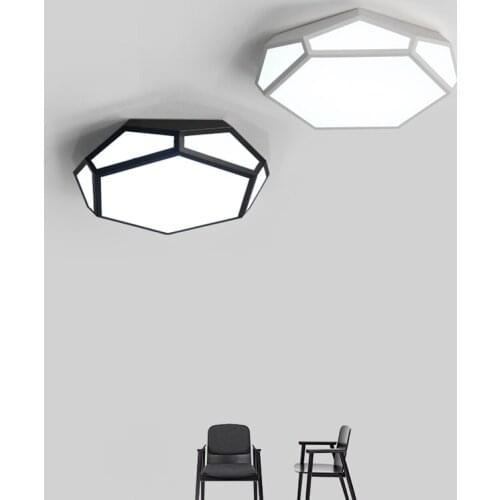 Modern room ceiling lights master bedroom geometric atmosphere warm lamp black and white personality study lamp