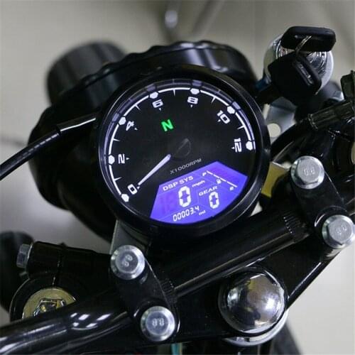 Universal 12000 RPM LCD Digital Signal Motorcycle Odometer Speedometer Tachometer