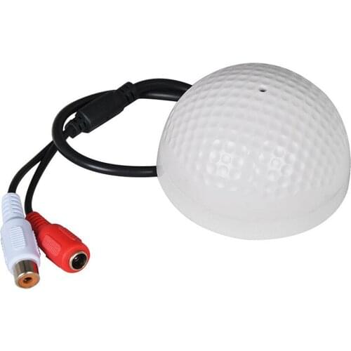 Golf-shaped Audio Pick-up Device High-sensitivity DC12V CCTV Microphone for Sound Monitoring