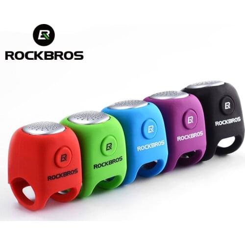 ROCKBROS 110db Electric Bike Horn Bicycle Alarm Bells Safety MTB Cycling Handlebar Bell Silica Gel Bicycle Ring Bike Accessories