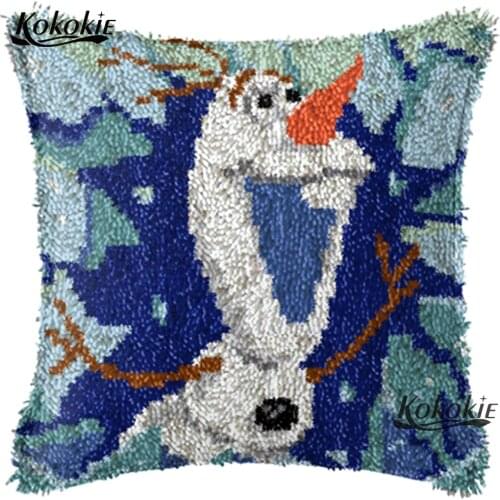 Latch hook cartoon embriodered mats handmade Unfinished Embroidery Pillowcase Crocheting Kit Rug Yarn cushion Needlework carpet